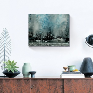 Tablou decorativ canvas peisaj iarnă cu avalanșă și lac înghețat