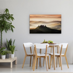 Tablou canvas - Peisaj Rural Din Toscana, Podgorie, Dealuri, 50 x 80 cm - Img 4