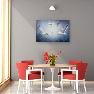 Tablou canvas - Pescarusi, Albastru, Zbor, 80 x 120 cm - Img 4