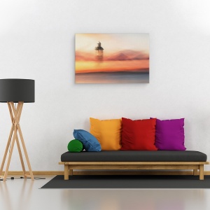 Tablou canvas - Pierdut Pe Mare, Mare, Stare De Spirit, Abstract, Stanci, Lumina, 60 x 90 cm - Img 2