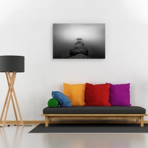 Tablou canvas - Pietrele, Elvetia, Ceata, Pietre, Usor, Lacul Leman, 60 x 90 cm - Img 2