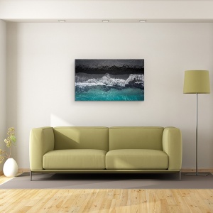 Tablou canvas - Plaja Neagra, Aeriana, Islanda, Plaja, Drona, Apa, 50 x 80 cm - Img 2