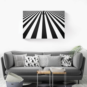 Tablou decorativ modern living abstract alb-negru pe canvas