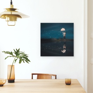 Tablou canvas - Ploaie De Stele, Stare De Spirit, Noapte, Stele Cazatoare, 90 x 90 cm - Img 4
