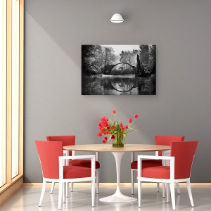 Tablou canvas - Podul Diavolului, Pod, Germania, Kromlau, Lac, 80 x 120 cm - Img 4
