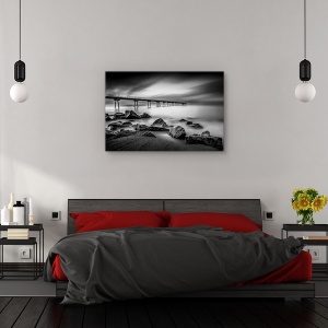 Tablou canvas - Pont del Petroli, Peisaj, Rasarit, Coasta, Spania, 60 x 90 cm - Img 3