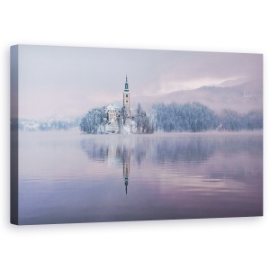 Tablou canvas - Povesti Inghetate, Rasarit De Soare, Zapada, Munte, Iarna, Insula, 50 x 80 cm