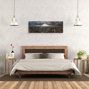 Tablou canvas - Preludiul, Shanghai, Panorama, Cer, Turn, Peisaj Urban, 30 x 90 cm - Img 3