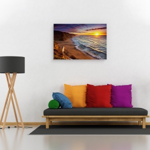 Tablou canvas - Prima Zi, Plaja, Apus De Soare, Portugalia, Magoito, Sintra, 40 x 60 cm - Img 2