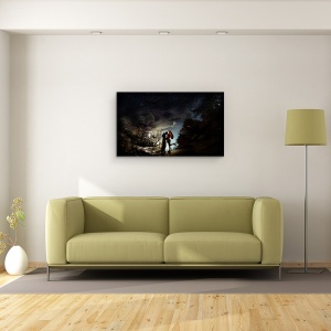 Tablou canvas - Primul Sarut, Imbratisare, Dragoste, Romantism, 50 x 80 cm - Img 2