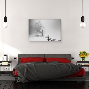 Tablou canvas - Prins, Peisaj, Ceata, Copac, Gard, 80 x 120 cm - Img 3