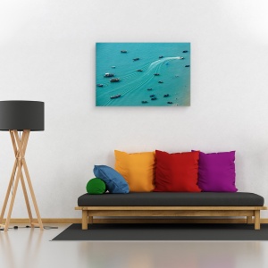 Tablou canvas - Printre Barci, Albastru, Mare, Barca, Plaja, Vara, 60 x 90 cm - Img 2