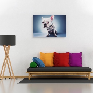 Tablou canvas - Proiectul Big Head, Caine, Pet, Roz, Animale, Urechi, 60 x 90 cm - Img 2