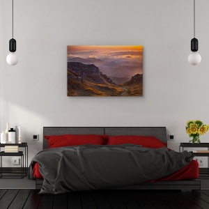 Tablou canvas - Punct de observatie, Peisaj, Munte, Rasarit De Soare, Auriu, 60 x 90 cm - Img 3