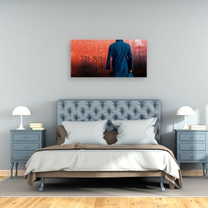Tablou canvas - Puzzle, Numar, Rosu, Industrial, Haina, 50 x 100 cm - Img 3
