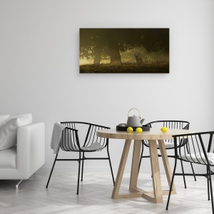 Tablou canvas - Rasarit De Soare Magic, Elan, Cerb, Coarne De Cerb, Silueta, 50 x 100 cm - Img 4