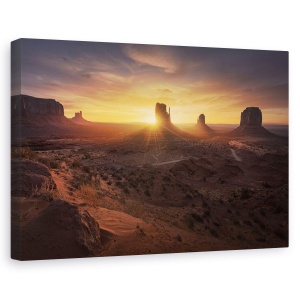 Tablou canvas - Rasarit Monumental, Arizona, Peisaj, Desert, Stanca, 80 x 120 cm