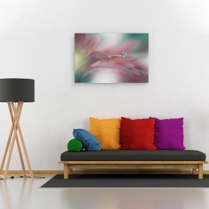 Tablou canvas - Raza de Soare, Floare, Flora, Floral, Macro, Cadere, Picaturi, 60 x 90 cm - Img 2