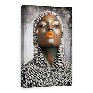 Tablou Canvas - Razboinicul, Chainmail, Femeie, Modelul, Buzele, Gura, 80 x 120 cm