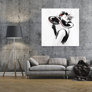 Tablou decorativ modern living Red on Black III pe canvas