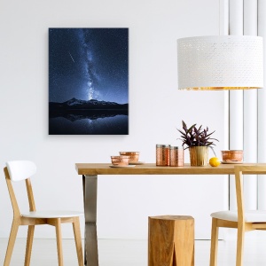 Tablou canvas - Reflectia Galaxiilor, Colorado, Intuneric, Peisaj, Lac, Meteoriti, 50 x 70 cm - Img 4