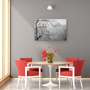 Tablou canvas - Relax, Panda, China, Panorama, Alb-Negru, Obosit, 40 x 60 cm - Img 4