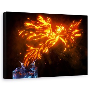 Tablou canvas - Ridicare, Phoenix, Foc, Apa, Fum, 60 x 90 cm