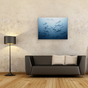 Tablou canvas - Roiesc, Rechini, Sub Apa, Rechinul Ciocan, 50 x 70 cm - Img 2