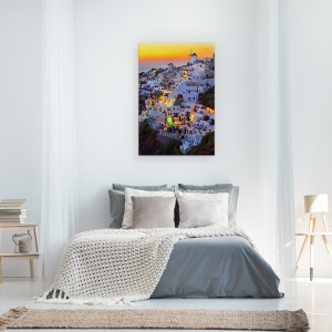 Tablou canvas - Santorini, Grecia, Aeriana, Insula, Moara De Vant, 40 x 60 cm - Img 3