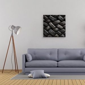 Tablou canvas - Senzatie De Oboseala, Anvelopa, Negru, Alb-Negru, Model, 90 x 90 cm - Img 2