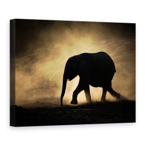 Tablou canvas - Silueta, Elefant, Praf, Africa, Animale, Natura, 75 x 100 cm