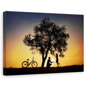 Tablou canvas - Soare Pentru Tine, Romantism, Apus De Soare, Bicicleta, 40 x 60 cm