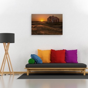 Tablou canvas - Soarele Din Septembrie, Peisaj, Islanda, Hambar, Rugina, 40 x 60 cm - Img 2