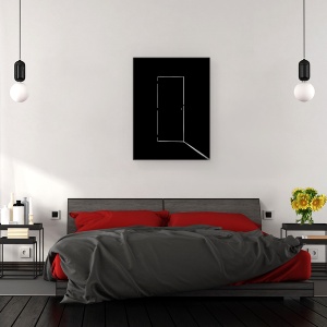 Tablou canvas - Speranta, Linii, Usa, Minimalistic, Alb-Negru, Schita, 60 x 80 cm - Img 3