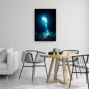 Tablou canvas - Spre Cer, Scufundare, Lumina, Fantastic, Albastru, 40 x 60 cm - Img 4