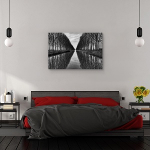 Tablou canvas - Spre infinit, Peisaj, Canal, Rau, Linii, 80 x 120 cm - Img 3