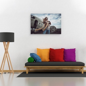Tablou canvas - Stare De Spirit Vantoasa, Islanda, Calatorie, Model, Avion, Fata, 80 x 120 cm - Img 2