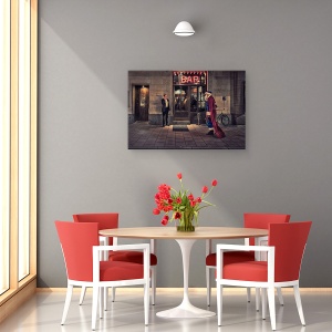 Tablou canvas - Supersanta, Strada, Mos Craciun, Bar, Noapte, Stockholm, 40 x 60 cm - Img 4
