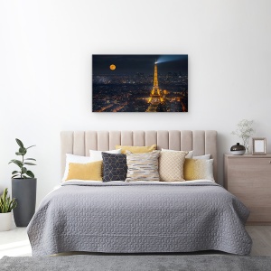 Tablou canvas - Tacere, Luna Plina, Cer, Paris, 50 x 80 cm - Img 3