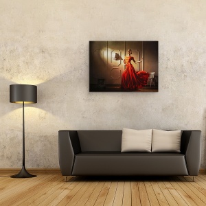 Tablou canvas - Tango, Rochie, Moda, Rosu, Femeie, Doamna, 50 x 70 cm - Img 2
