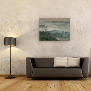 Tablou canvas - Templul in Ceata, Borobudur, Java, Indonezia, Abur, Ceata, Peisaj, 60 x 80 cm - Img 2