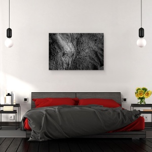 Tablou canvas - Textura Naturala, Elefant, Ochi, Tulbure, Alb-Negru, Vechi, 80 x 120 cm - Img 3