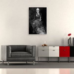 Tablou canvas - Thanatos, Gaz, Abur, Alb-Negru, 60 x 90 cm - Img 2
