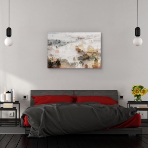 Tablou canvas - Toamna, Peisaj, Atmosfera, Padure, Ceata, 80 x 120 cm - Img 3