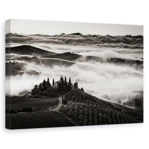 Tablou canvas - Toscana, Peisaj, Italia, Orcia, Ceata, 60 x 90 cm