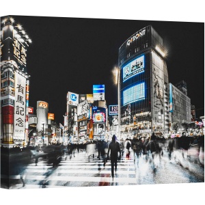Tablou canvas - Trecere in Shibuya, Tokyo, Strada, Japonia, Oameni, Shibuya, Trecere Shibuya, 75 x 100 cm