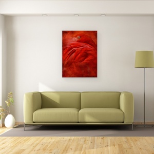 Tablou canvas - Tropicale, Flamingo, Roz, Pasari, Rosu, Animal, 75 x 100 cm - Img 2