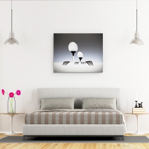 Tablou canvas - Tu Si Eu, Lingura, Tacamuri, Alimente, Restaurant, Dragoste, 60 x 75 cm - Img 3