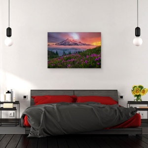 Tablou canvas - Un Moment In Timp, Peisaj, Alpi, Varf, Munte, Flori, 40 x 60 cm - Img 3