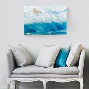 Tablou decorativ urs polar pe canvas 60x90 cm